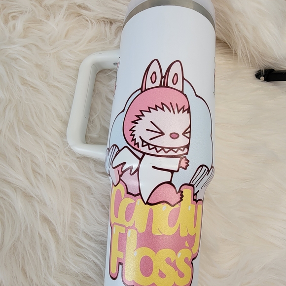 Stanley White and Pink "CANDY FLOSS" Labubu 40oz - Picture 4 of 7